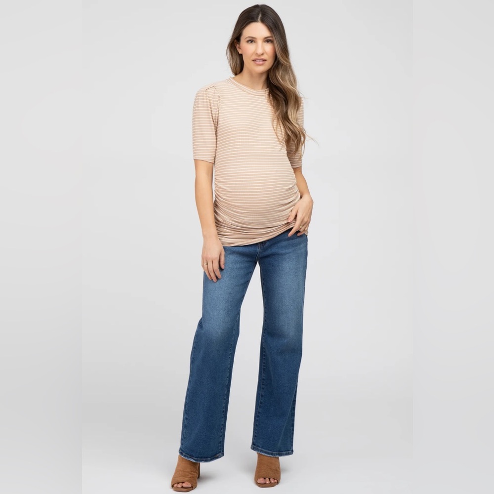 Pink Blush wide blue maternity jeans